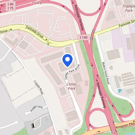 Map showing the location of Prometric in Knoxville