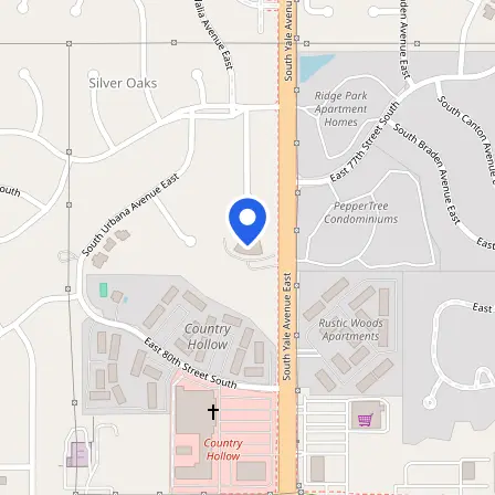 Map showing the location of Pearson Professional Center in Tulsa