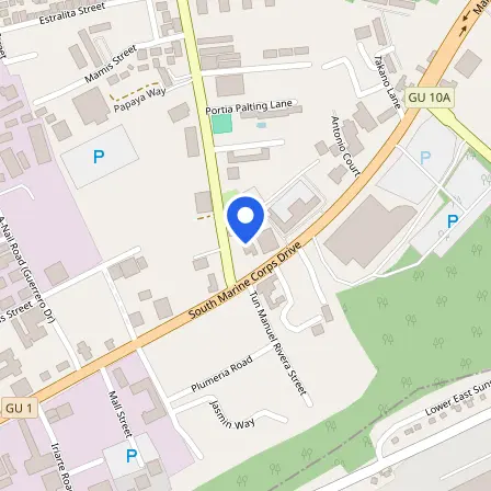 Map showing the location of Pearson VUE Guam in Tamuning