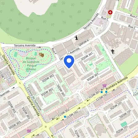 Map showing the location of Prometric Test Center in Sudoeste e Octogonal