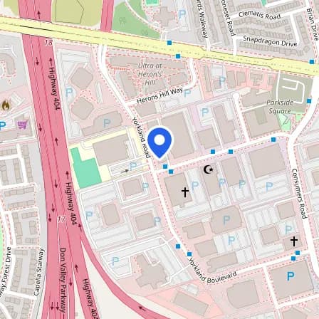 Map showing the location of Prometric Test Centre in Toronto