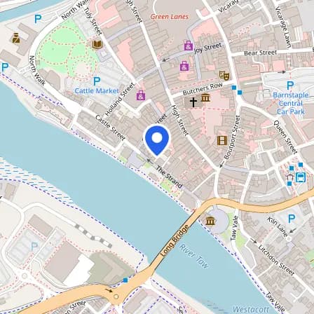 Map showing the location of Pearson VUE Test Centre @Lineal in North Devon