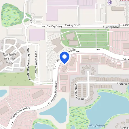 Map showing the location of Pearson VUE Test Center in Orlando