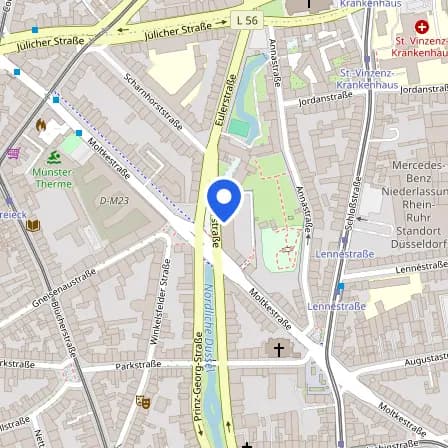 Map showing the location of Pearson VUE in Dusseldorf