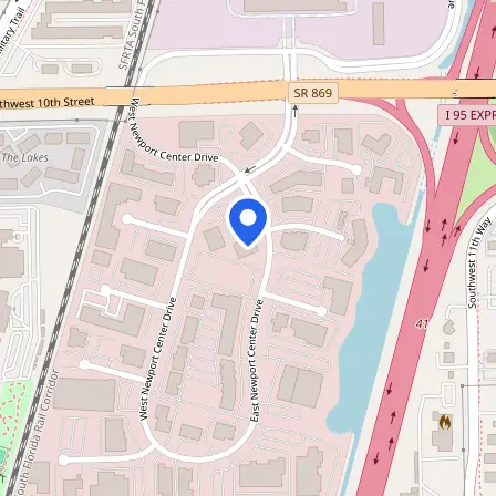 Map showing the location of Pearson VUE in Miami