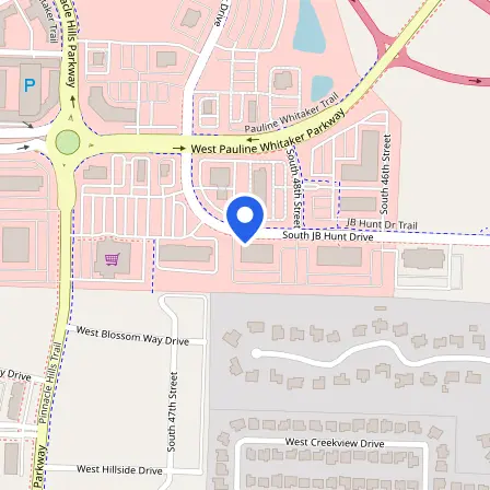 Map showing the location of Pearson Professional Center in Rogers