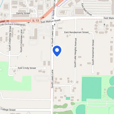 Map showing the location of Prometric Test Center in Carbondale