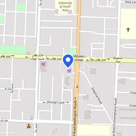 Map showing the location of FCC Prometric Testing Center No. 8783 in Lahore Cant