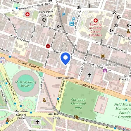 Map showing the location of Pearson Professional Centers in Bengaluru
