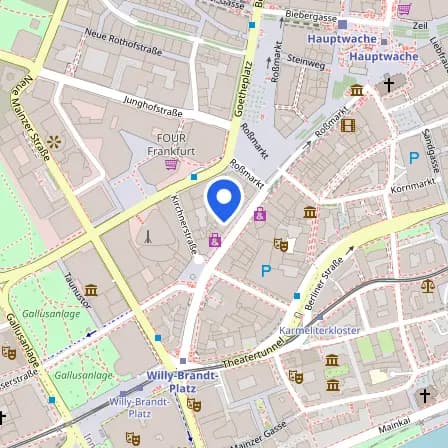 Map showing the location of Prometric Test Center in Frankfurt