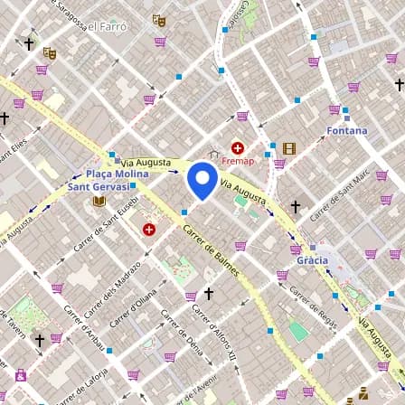 Map showing the location of Prometric Test Center in Barcelona