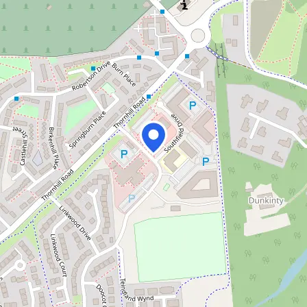 Map showing the location of Pearson Test Centre in Elgin