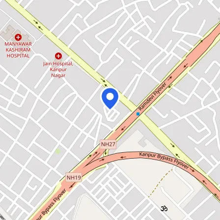 Map showing the location of Pearson Test Center in Jajmau