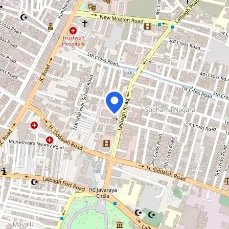 Map showing the location of Pearson Professional Centre in Bengaluru