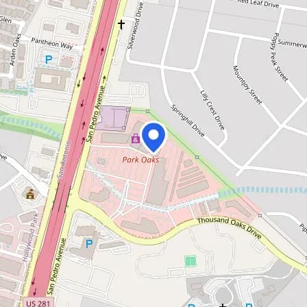 Map showing the location of Prometric Test Center in San Antonio