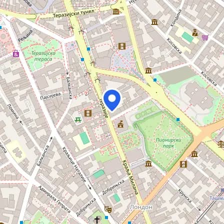 Map showing the location of Prometric Test Center in Belgrade