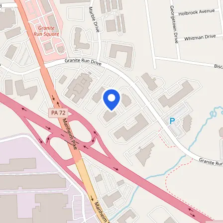 Map showing the location of Pearson Professional Center in Lancaster