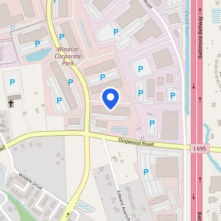 Map showing the location of Prometric Test Site in Baltimore