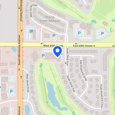 Map showing the location of Pearson Professional Center in Sioux Falls