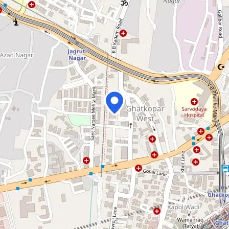 Map showing the location of Prometric Testing Center - Ghatkopar in Mumbai