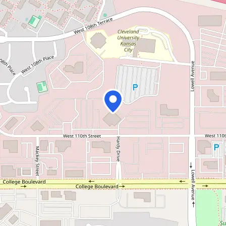 Map showing the location of Prometric Test Center in Overland Park