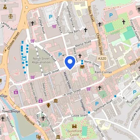 Map showing the location of Pearson Professional Centre in Guildford