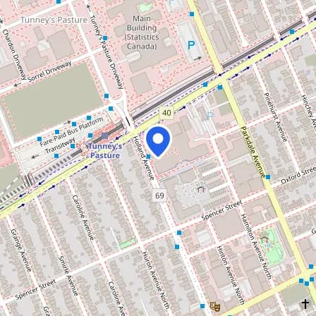 Map showing the location of Pearson Professional Centres in Ottawa