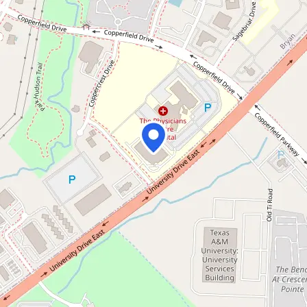 Map showing the location of Pearson Professional Center in Bryan