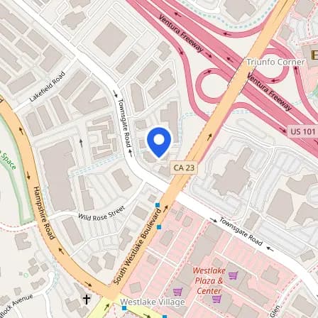Map showing the location of Pearson Professional Center in Thousand Oaks