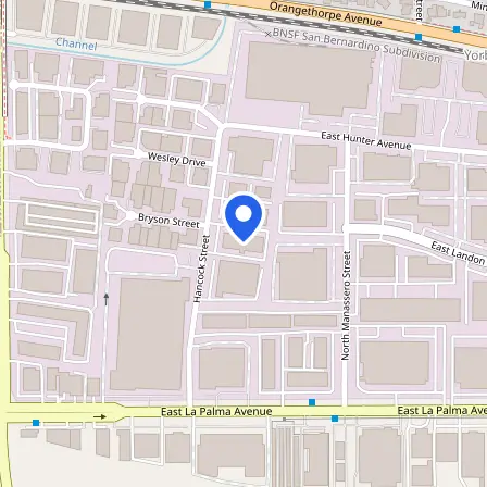 Map showing the location of Prometric Test Center in Anaheim