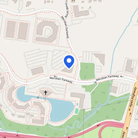 Map showing the location of Pearson Professional Center in Durham