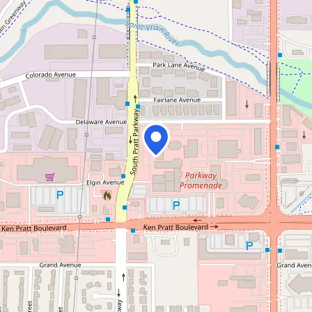 Map showing the location of Prometric Test Center in Longmont