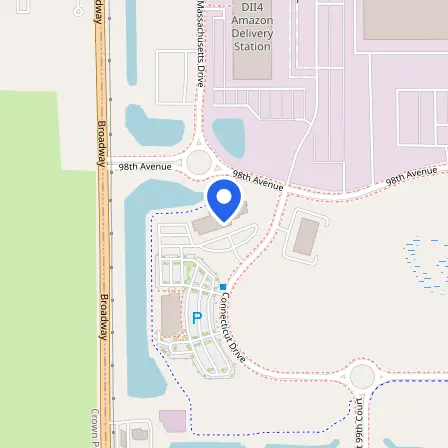 Map showing the location of Pearson Professional Center in Merrillville