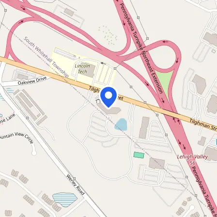 Map showing the location of Pearson Professional Center in Allentown