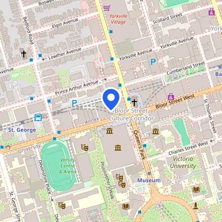 Map showing the location of Prometric Test Centre in Toronto