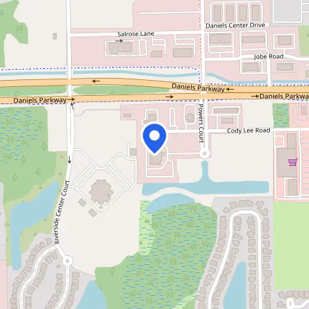 Map showing the location of Pearson Vue Testing Center in Lee County