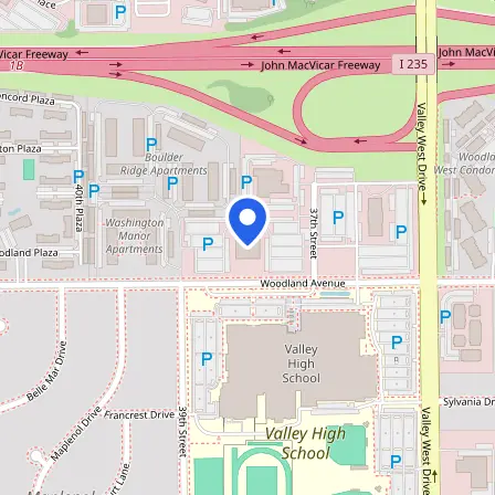 Map showing the location of Pearson Professional Center in West Des Moines