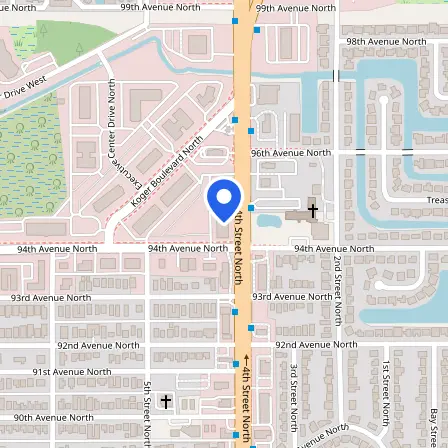 Map showing the location of Pearson VUE Testing Center in Saint Petersburg