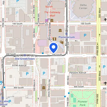 Map showing the location of Pearson Professional Centers - SLC in Salt Lake City