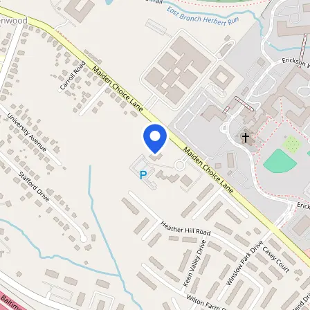 Map showing the location of Pearson VUE Testing - DataNix Technology LLC in Baltimore