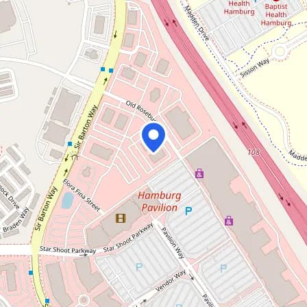 Map showing the location of Pearson Professional Center in Lexington