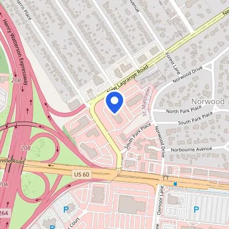 Map showing the location of Prometric Test Center in St. Matthews