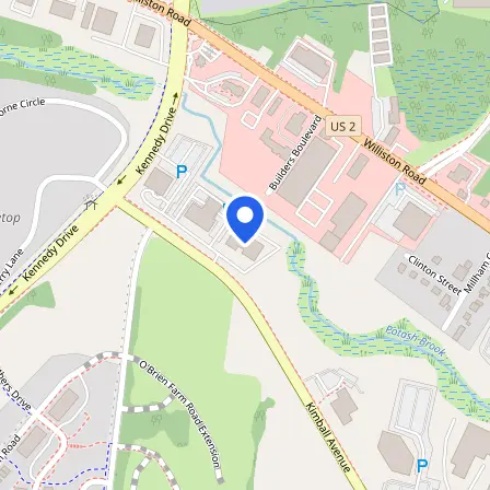 Map showing the location of Pearson Professional Center in South Burlington