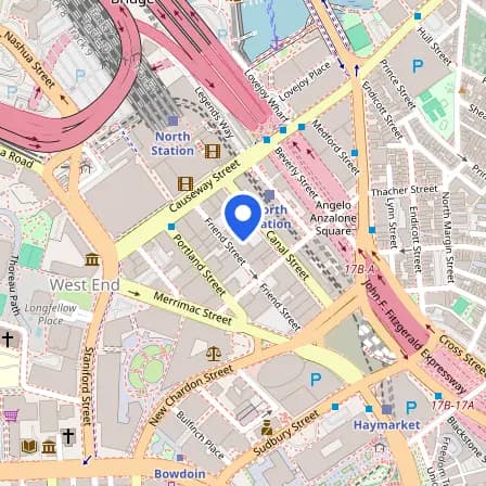 Map showing the location of Prometric in Boston