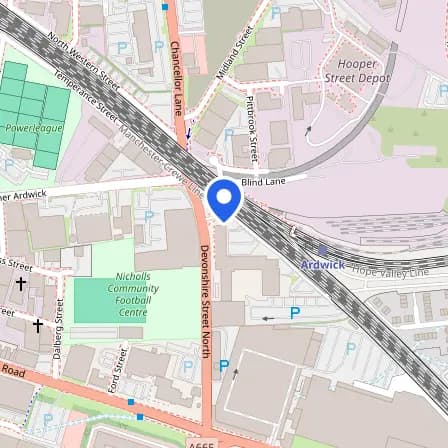 Map showing the location of Prometric Test Center in Manchester