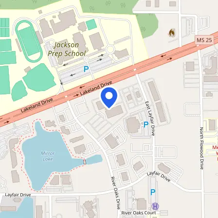 Map showing the location of Prometric Test Center in Flowood