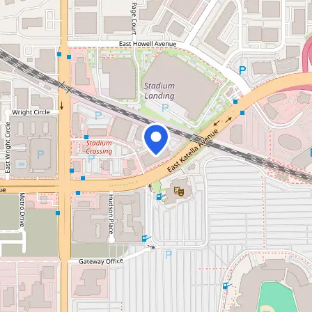 Map showing the location of Pearson Professional Center in Anaheim