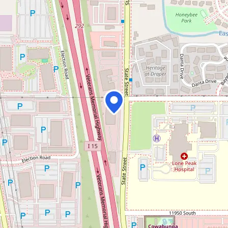 Map showing the location of Pearson Professional Center in Salt Lake City