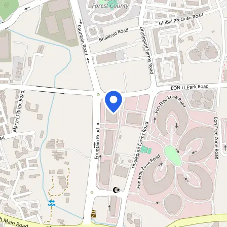 Map showing the location of Pearson test centre in Pune