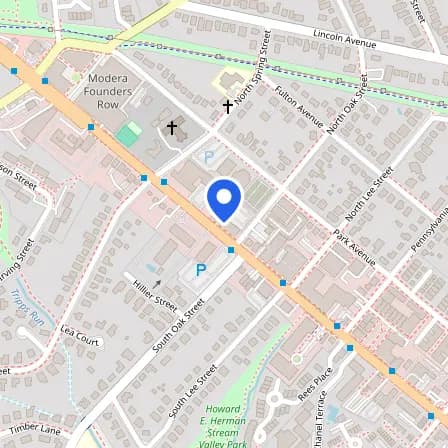 Map showing the location of Prometric Testing Center in Falls Church